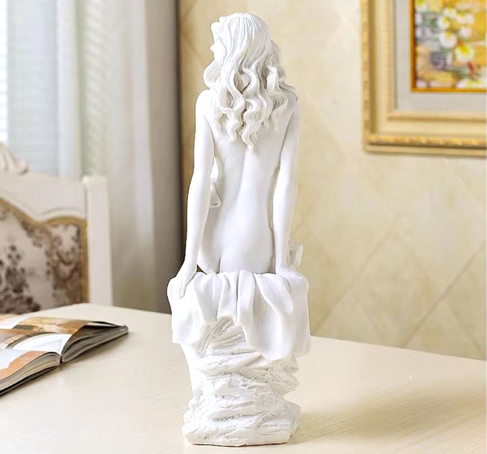 Seated Nude Woman Statue 31 cm