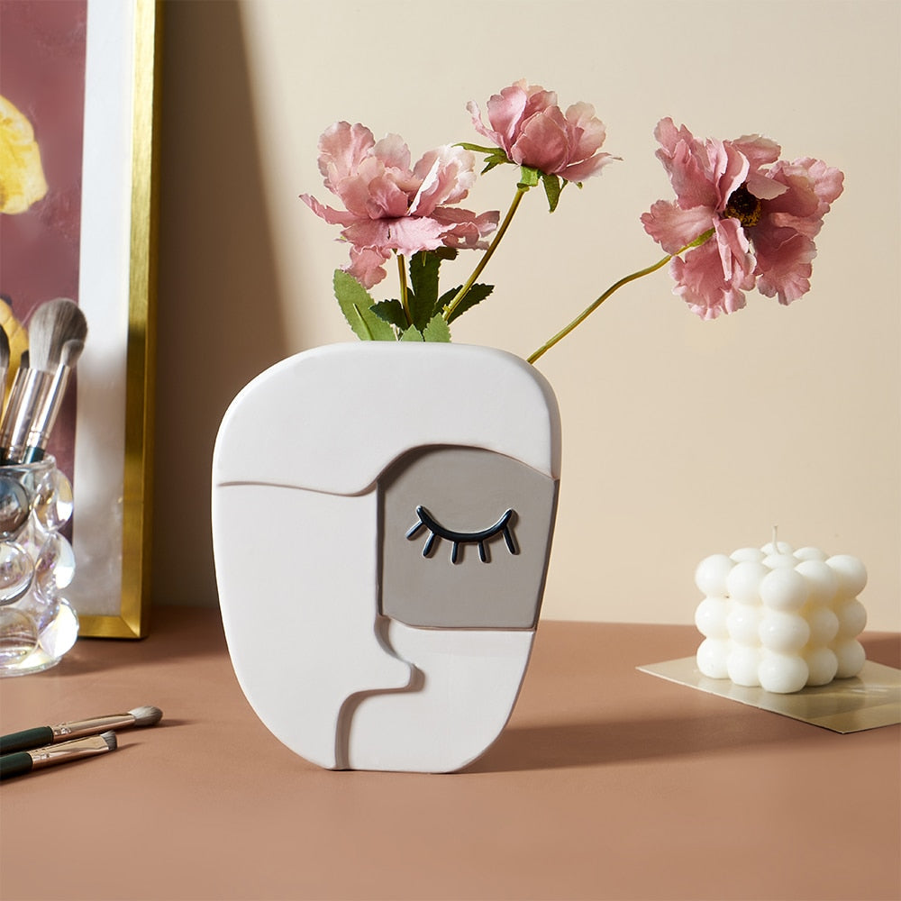 Abstract Art Face Vase