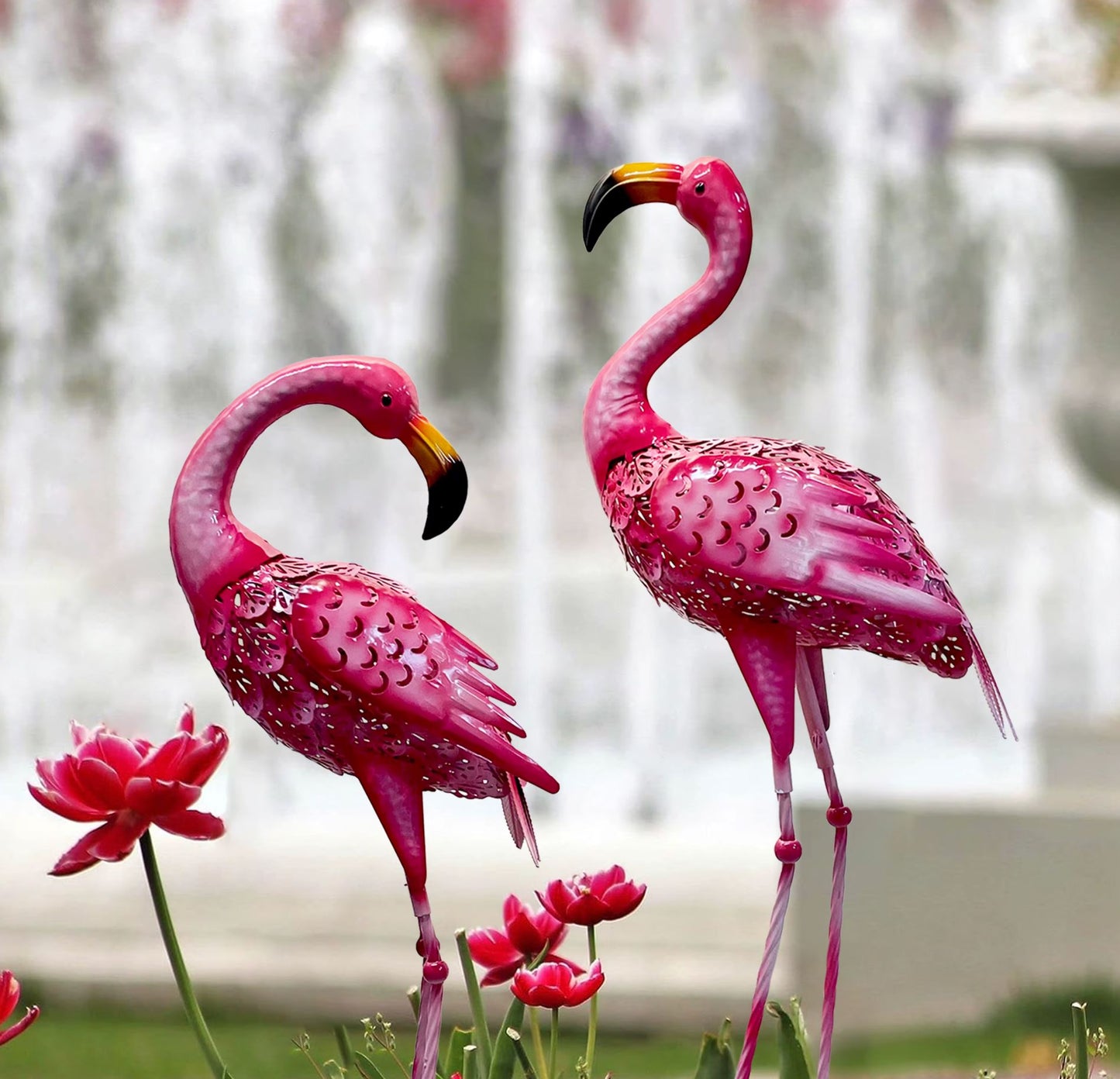Pink Flamingo Statues for Outdoor/Garden - (Set of 2) - 80 cm