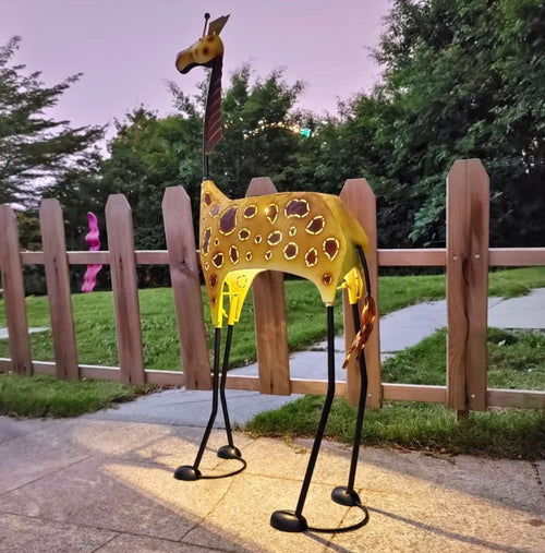 Metal Design Giraffe Sculpture for Outdoors 92 cm