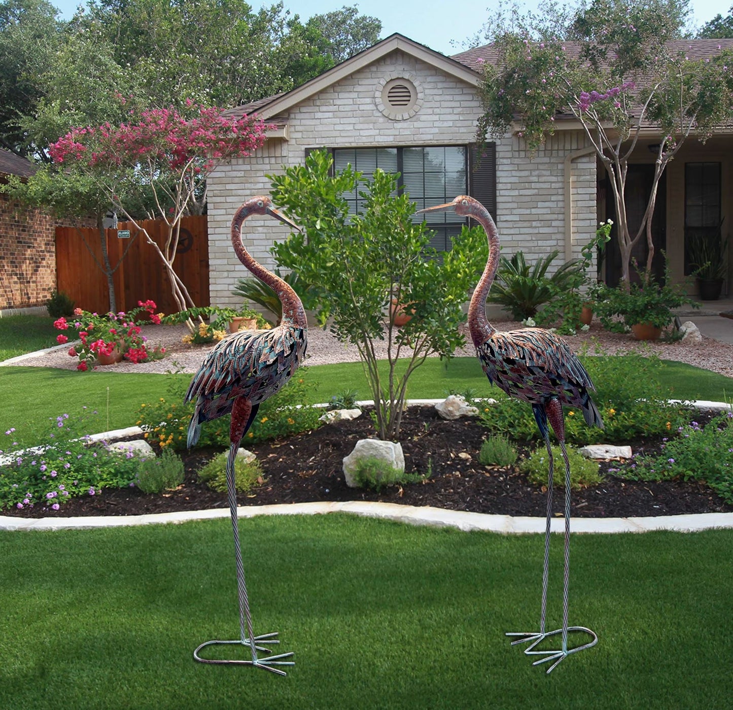 Metal Heron Statues for Outdoor/Garden (Set of 2) - 120 cm