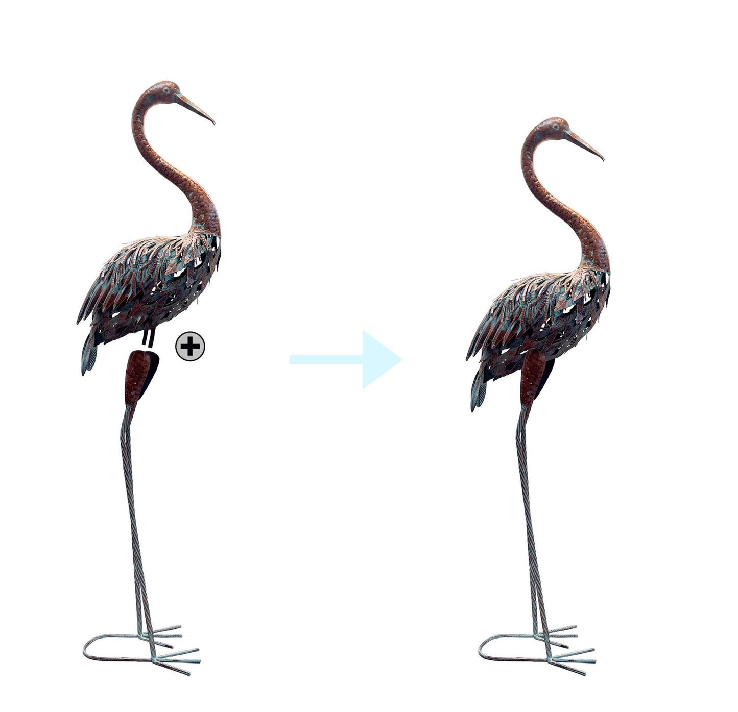 Metal Heron Statues for Outdoor/Garden (Set of 2) - 120 cm