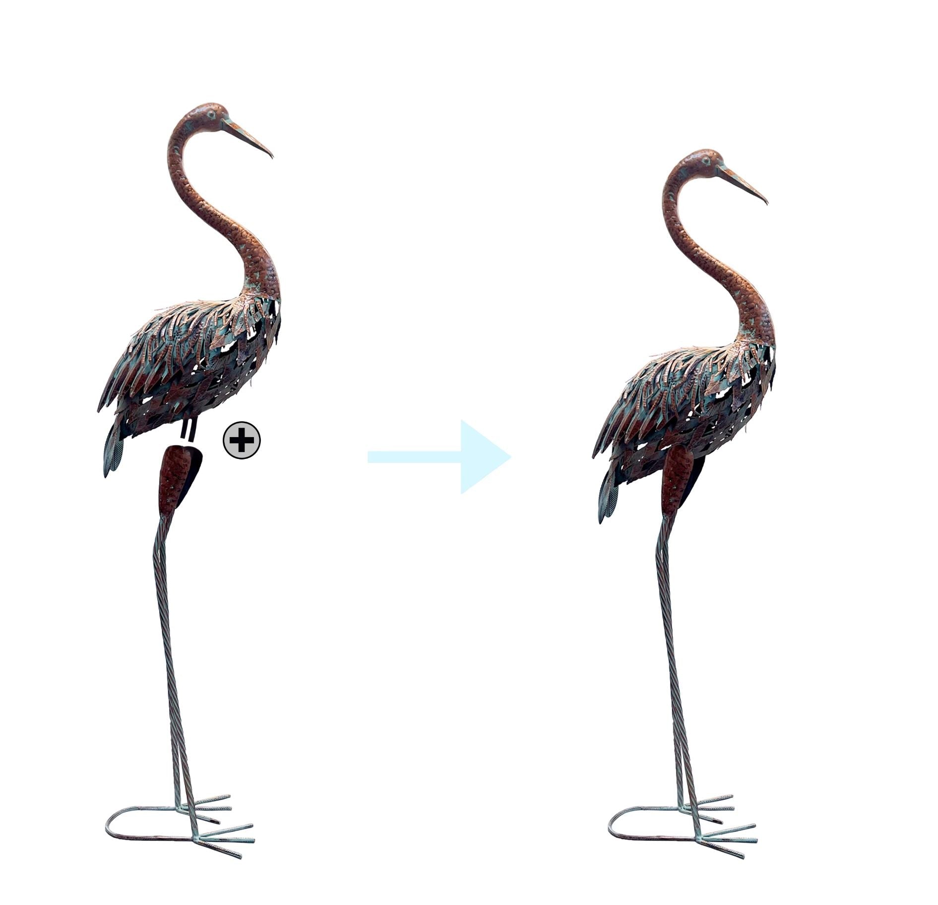 Metal Heron Statues for Outdoor/Garden (Set of 2) - 120 cm