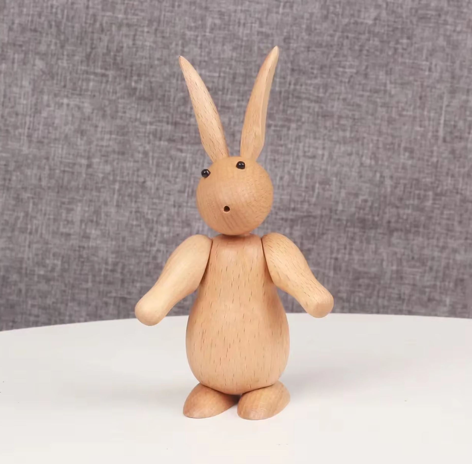 Nordic-Style Wooden Rabbits Statue 15 cm