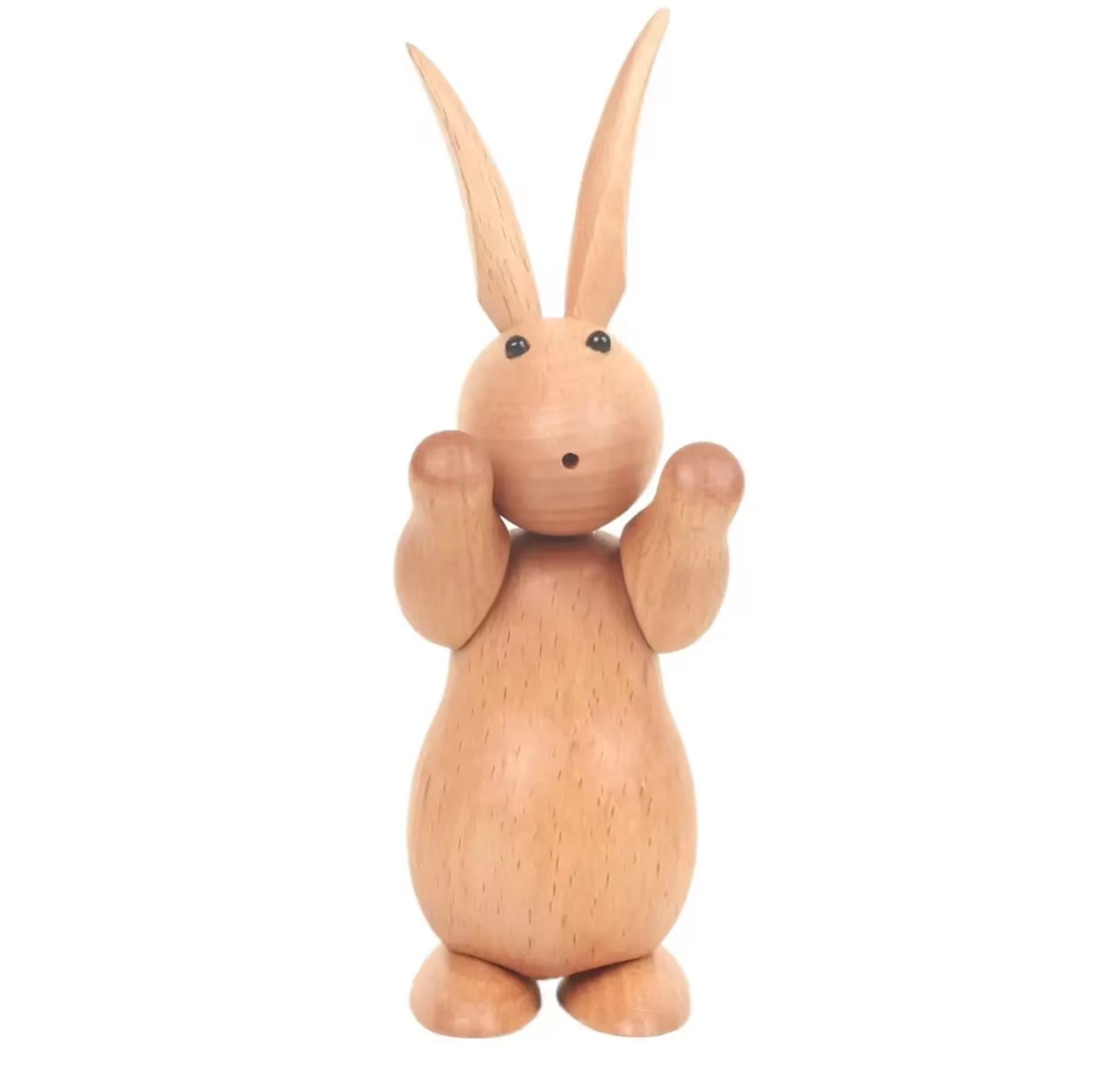 Nordic-Style Wooden Rabbits Statue 15 cm