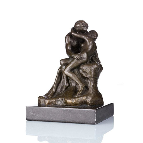 Bronze Statue, The Kiss by Rodin, Reproduction, 14 cm