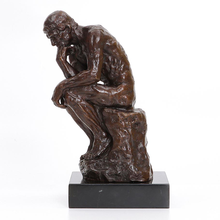 The Thinker by Rodin Statue, Bronze Reproduction, 24 cm