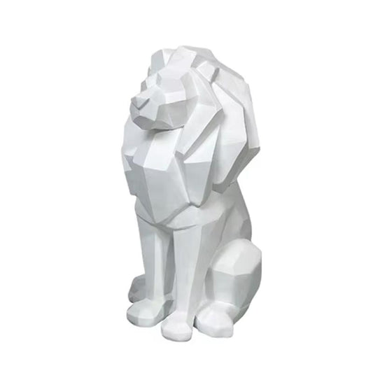 White Origami Lion Statue 26 cm