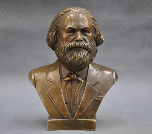 Karl Marx Bronze Bust Statue 18 cm