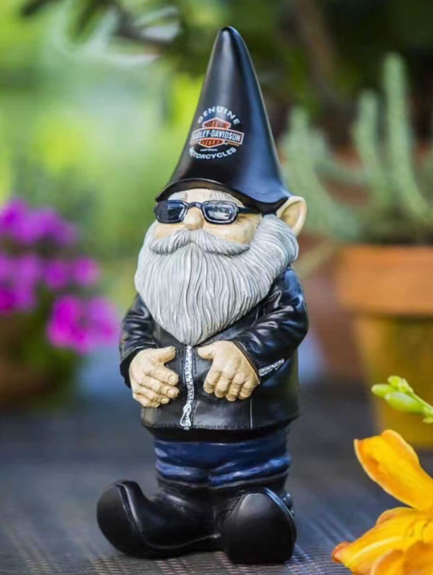Biker Garden Gnome Statue (Male) 15 cm