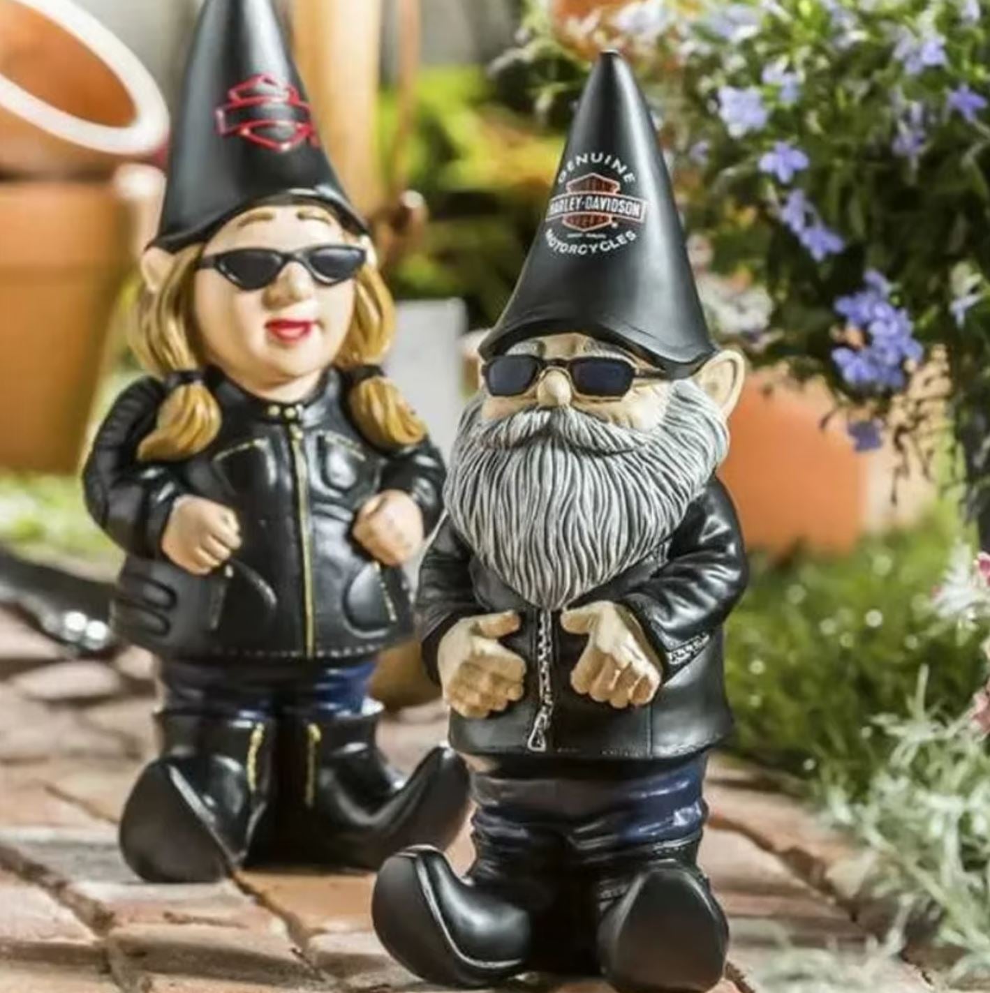 Biker Garden Gnome Statue (Male) 15 cm