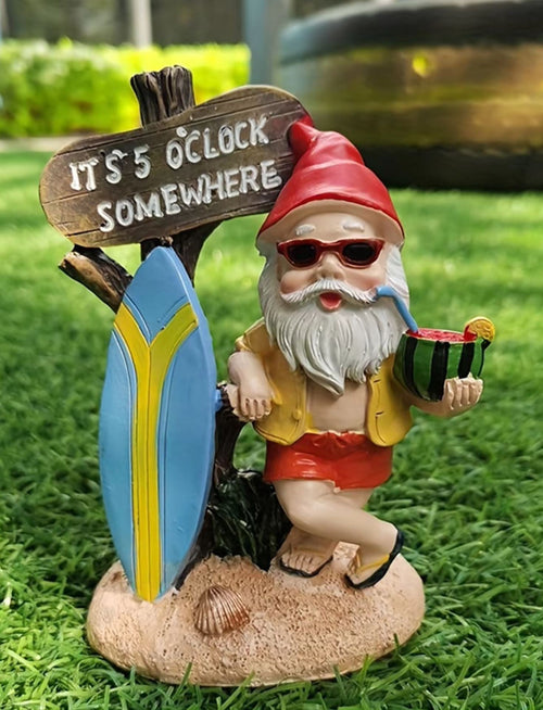 Surfer Garden Gnome Statue 14 cm