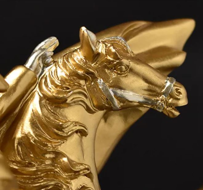 Napoleon on Horseback Statue, Gold, 28 cm