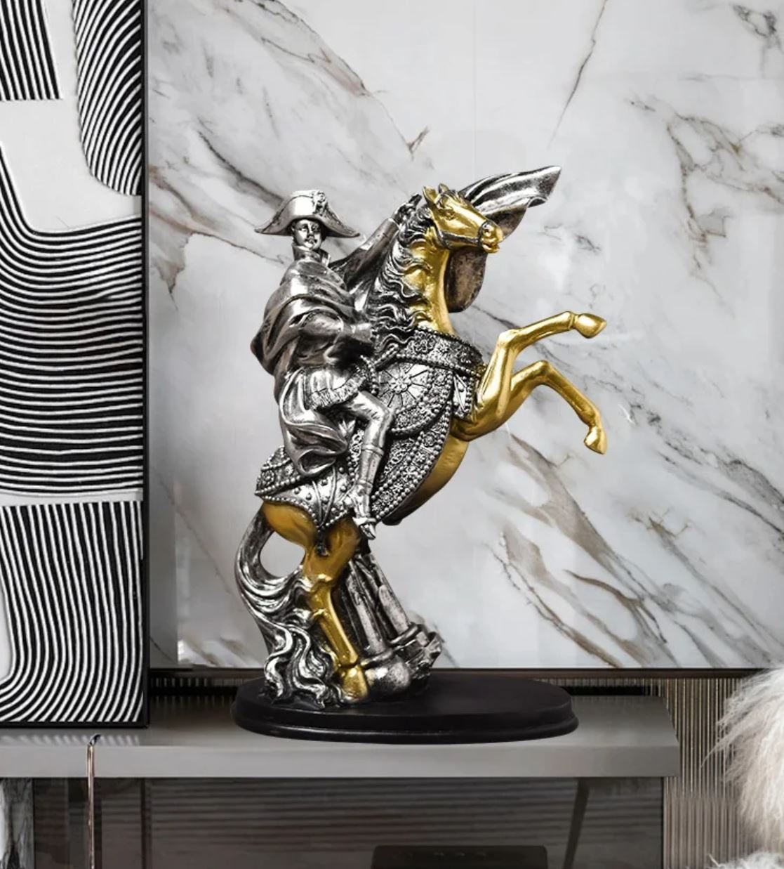 Napoleon on Horseback Statue, Silver, 28 cm