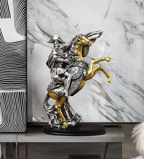 Napoleon on Horseback Statue, Silver, 28 cm
