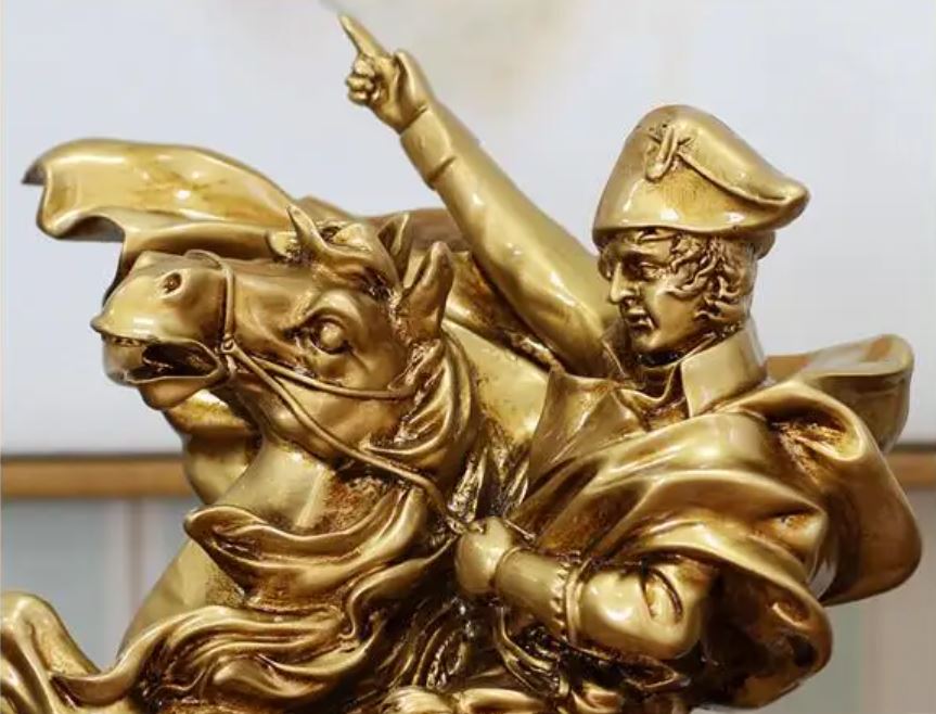 Napoleon on Horseback Statue, Gold, 33 cm