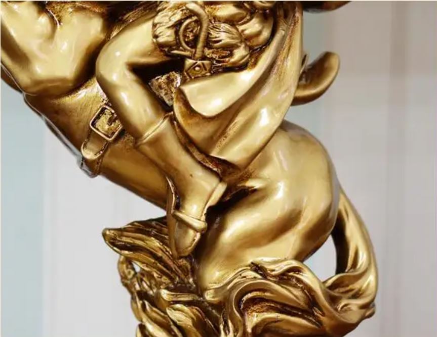 Napoleon on Horseback Statue, Gold, 33 cm