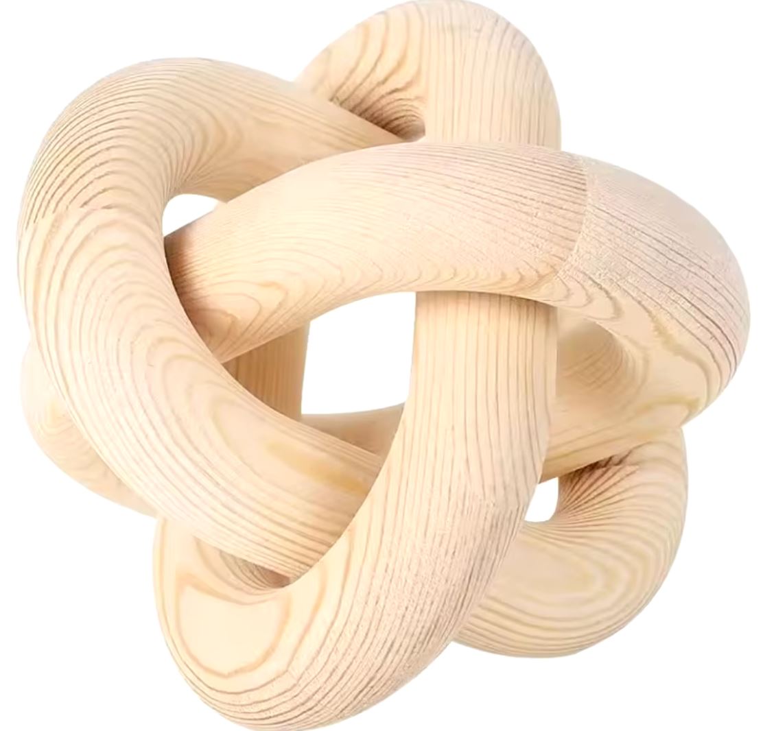 Nordic-Style Wooden Knot Statue 15 cm