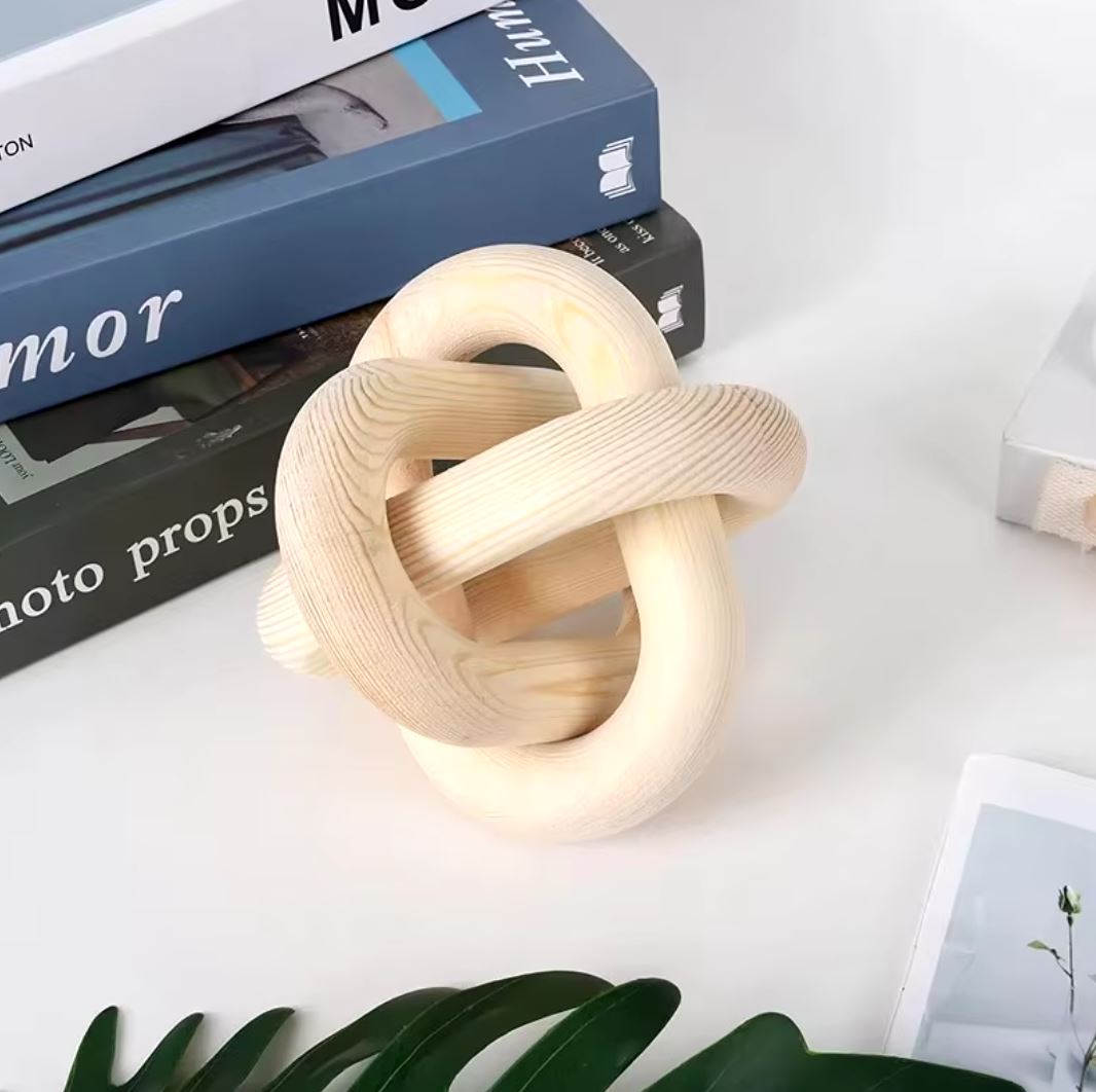 Nordic-Style Wooden Knot Statue 15 cm