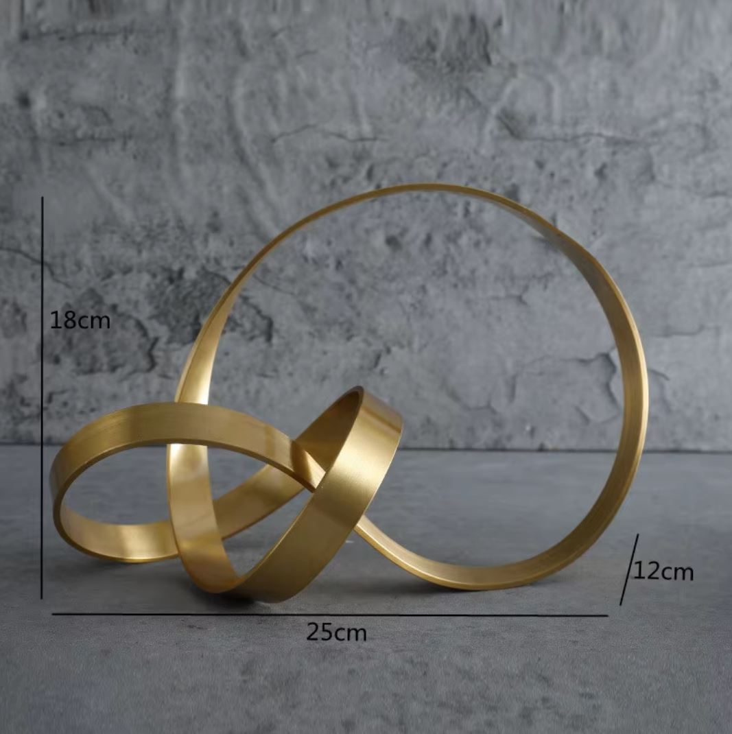 Gold Ribbon Metal Sculpture 18 cm