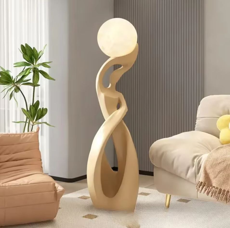 Abstract Nordic Statue, Yellow, 82 cm