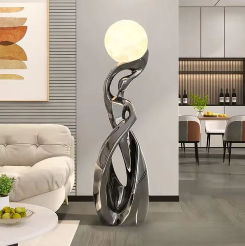 Abstract Nordic Statue, Silver, 82 cm