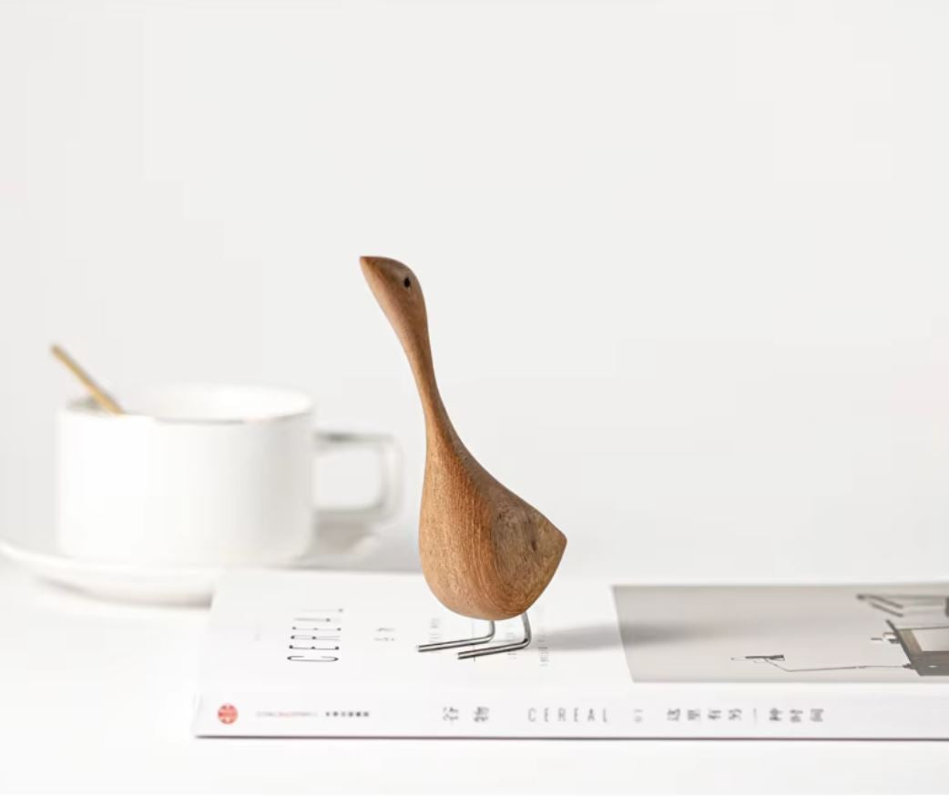 Goose Statue in Wood, Nordic Style, 13 cm