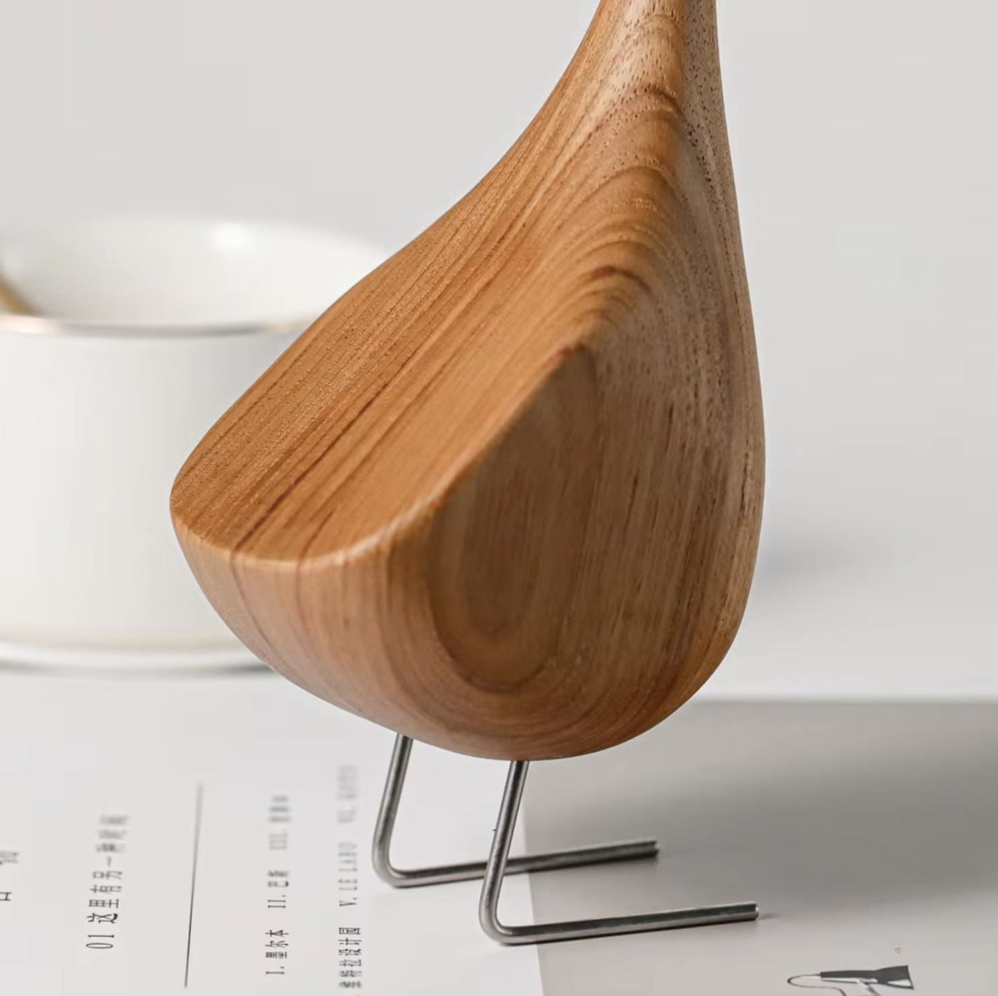 Goose Statue in Wood, Nordic Style, 20 cm