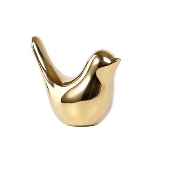 Gold Nordic-Style Bird Statue 6 cm