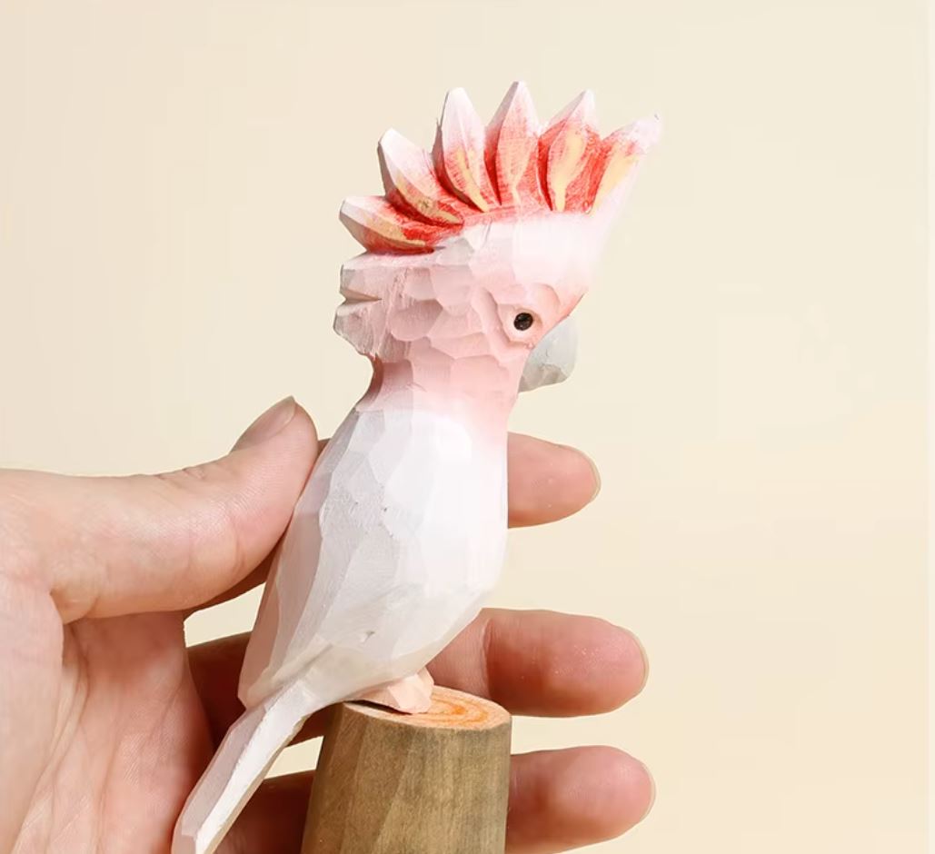 Wooden Parrot Bird 12 cm