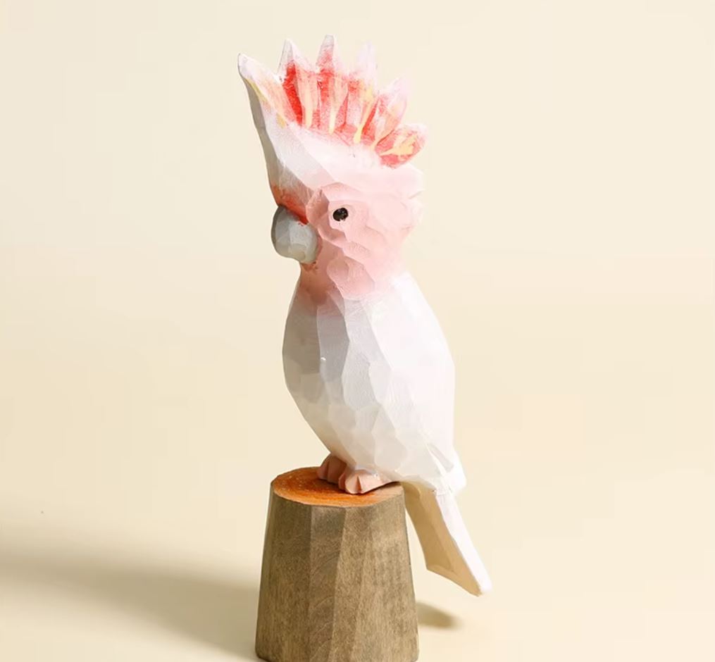 Wooden Parrot Bird 12 cm