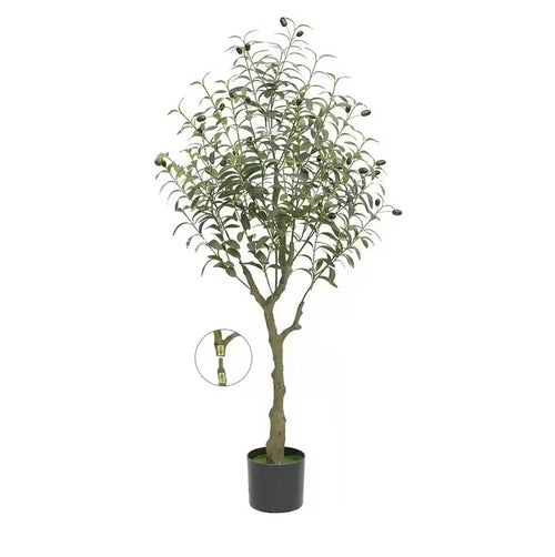 Realistic Artificial Olive Tree with Black Pot (Model B) 120 cm