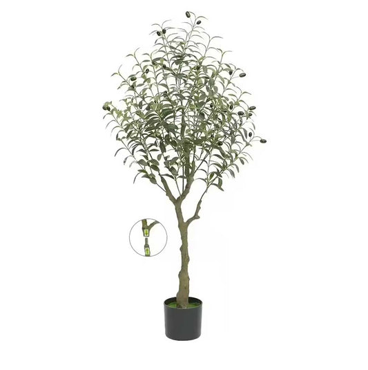 Realistic Artificial Olive Tree with Black Pot (Model B) 120 cm