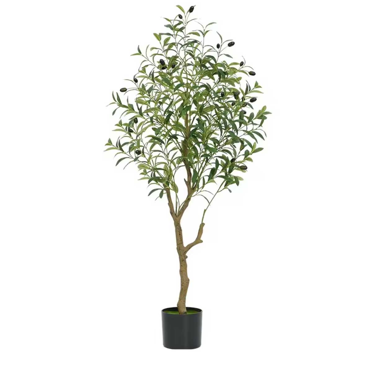Realistic Artificial Olive Tree with Black Pot (Model C) 120 cm