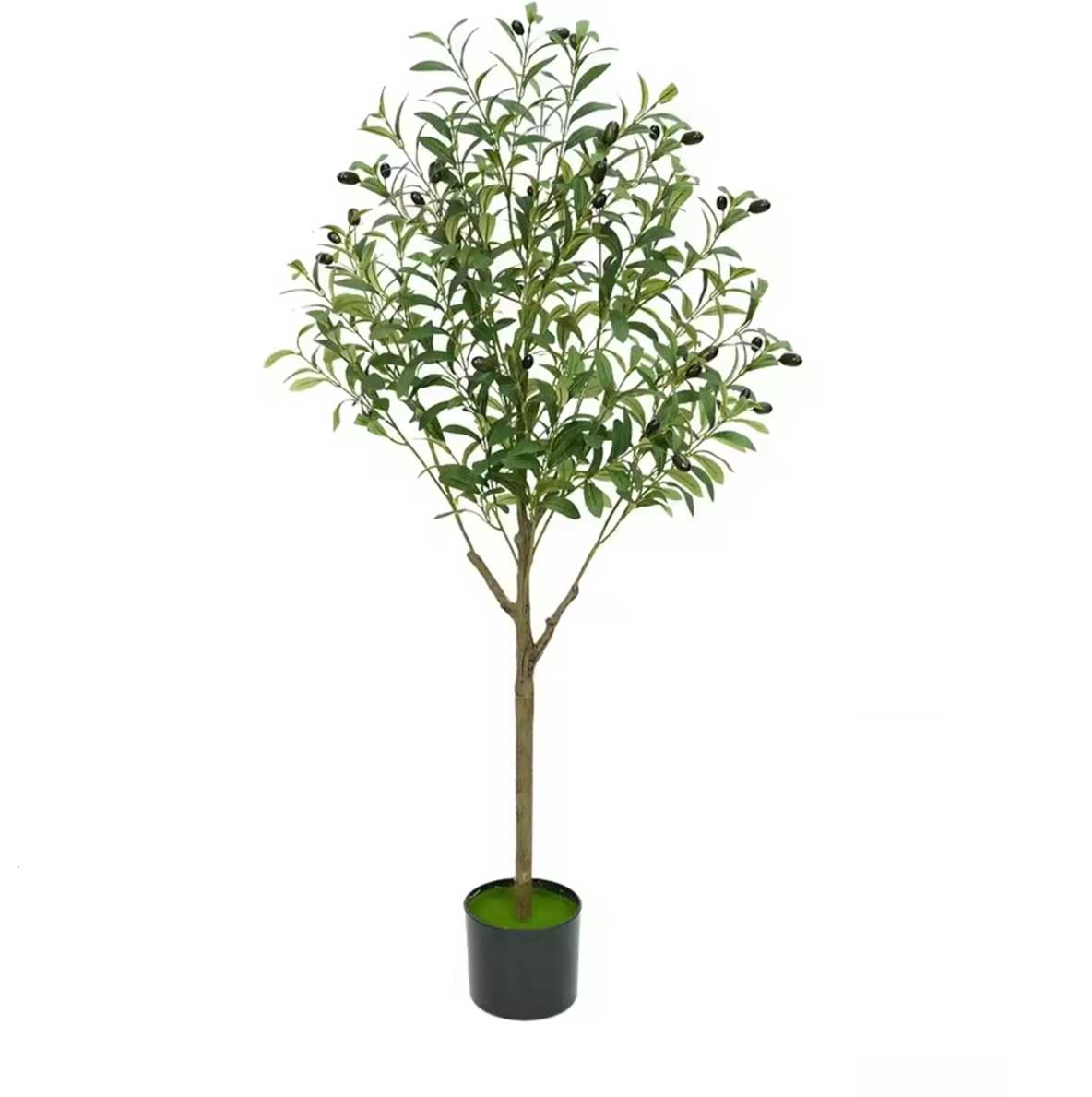 Realistic Artificial Olive Tree with Black Pot (Model E) 120 cm