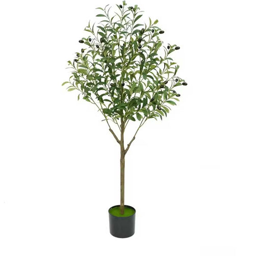 Realistic Artificial Olive Tree with Black Pot (Model E) 120 cm
