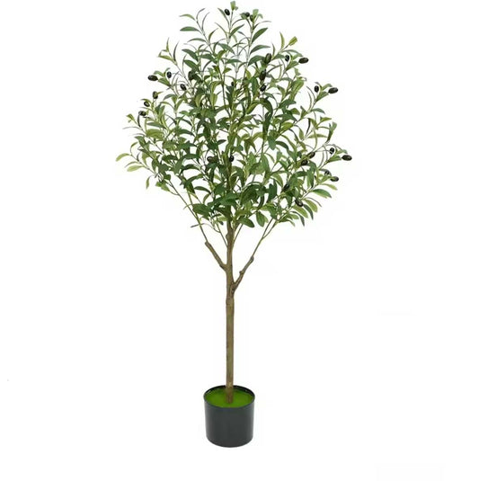 Realistic Artificial Olive Tree with Black Pot (Model E) 120 cm