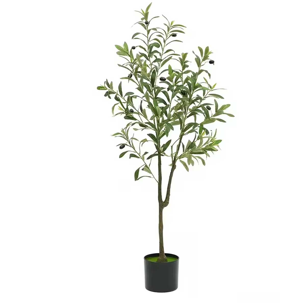 Realistic Artificial Olive Tree with Black Pot (Model F) 120 cm