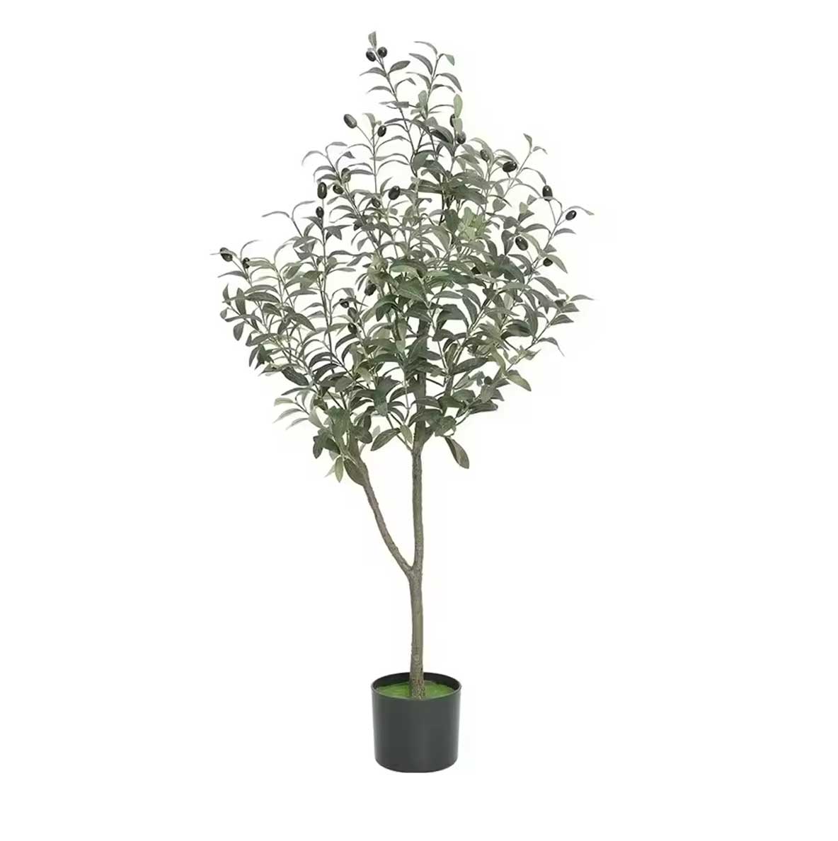 Realistic Artificial Olive Tree with Black Pot (Model A) 120 cm