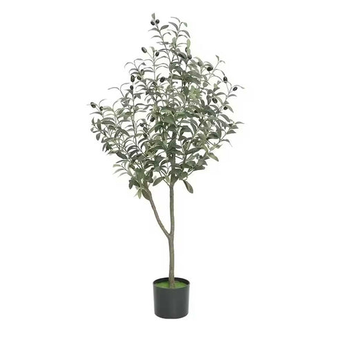Realistic Artificial Olive Tree with Black Pot (Model A) 120 cm