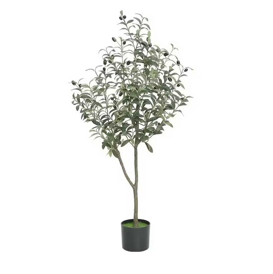 Realistic Artificial Olive Tree with Black Pot (Model A) 120 cm
