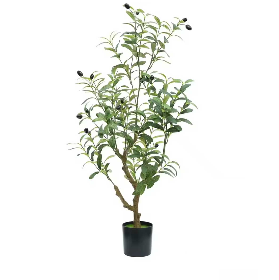 Realistic Artificial Olive Tree with Black Pot (Model B) 90 cm
