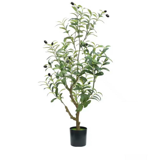 Realistic Artificial Olive Tree with Black Pot (Model B) 90 cm
