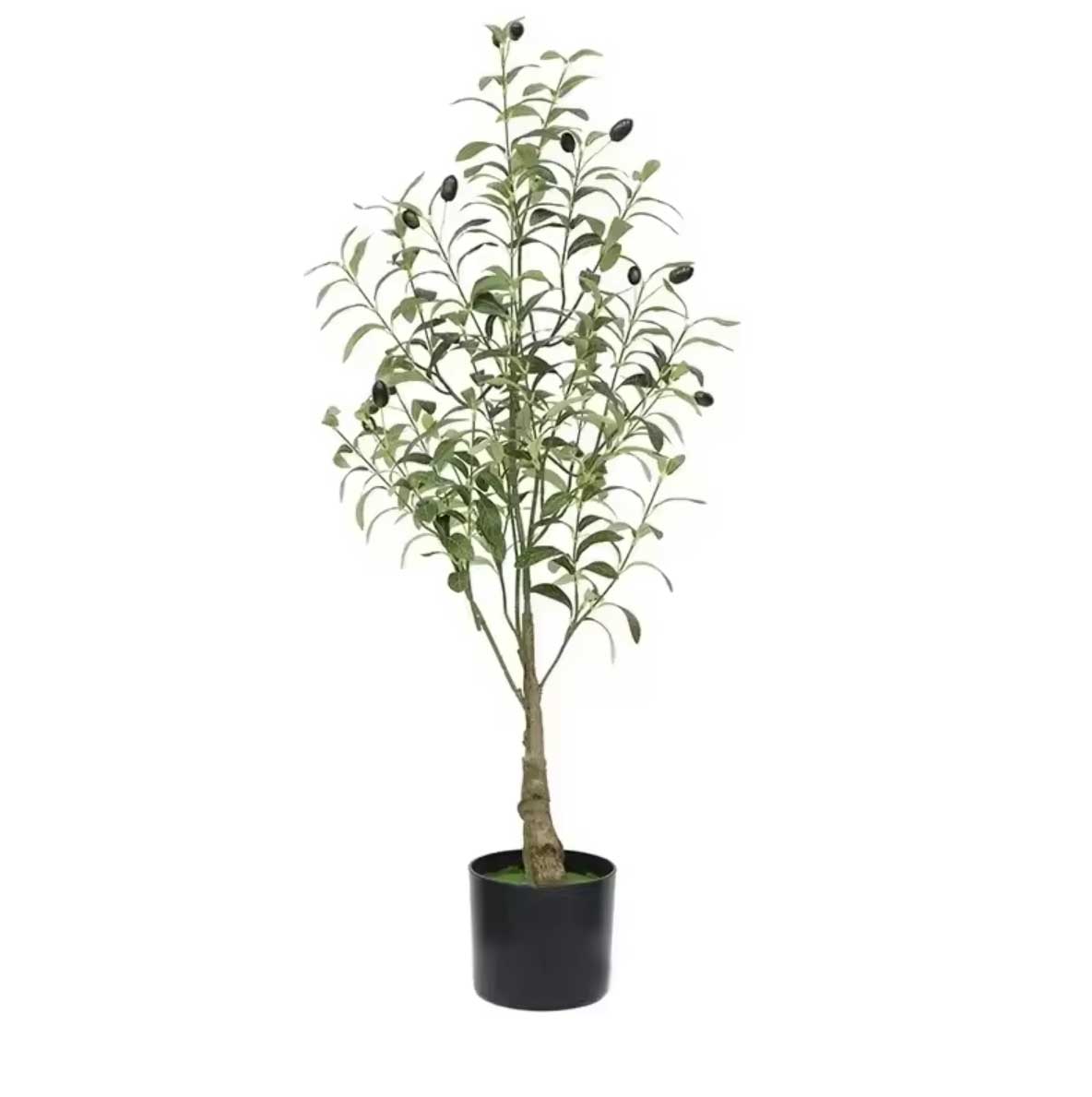 Realistic Artificial Olive Tree with Black Pot (Model A) 90 cm