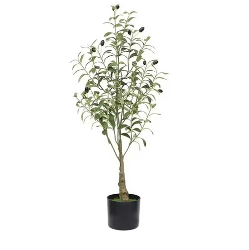 Realistic Artificial Olive Tree with Black Pot (Model A) 90 cm