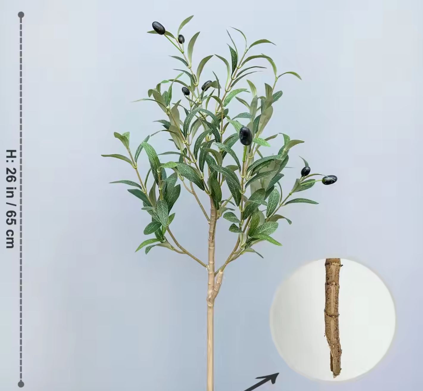 Realistic Artificial Olive Tree (No Pot) 65 cm