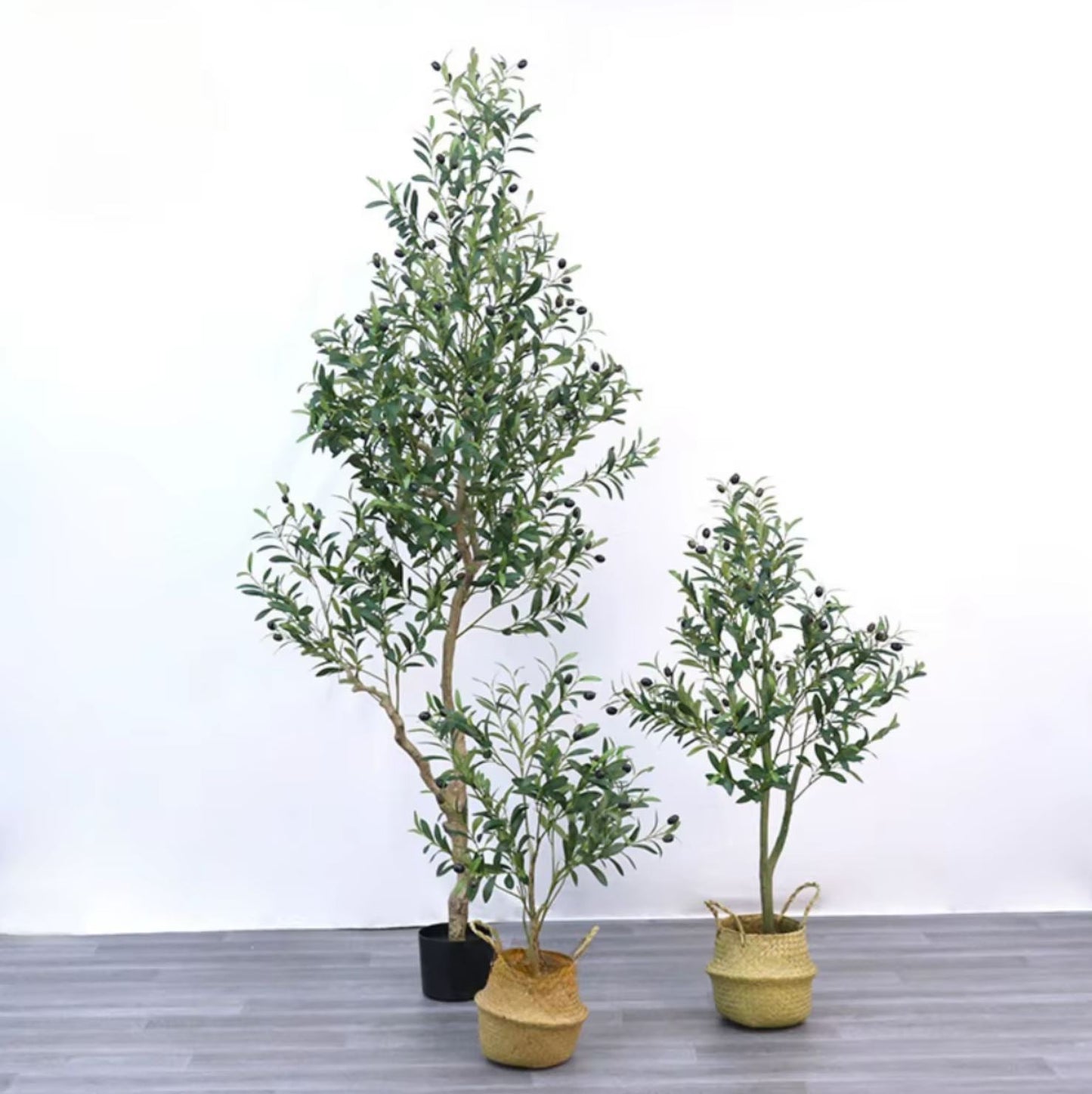 Realistic Artificial Olive Tree with Black Pot (Model B) 120 cm