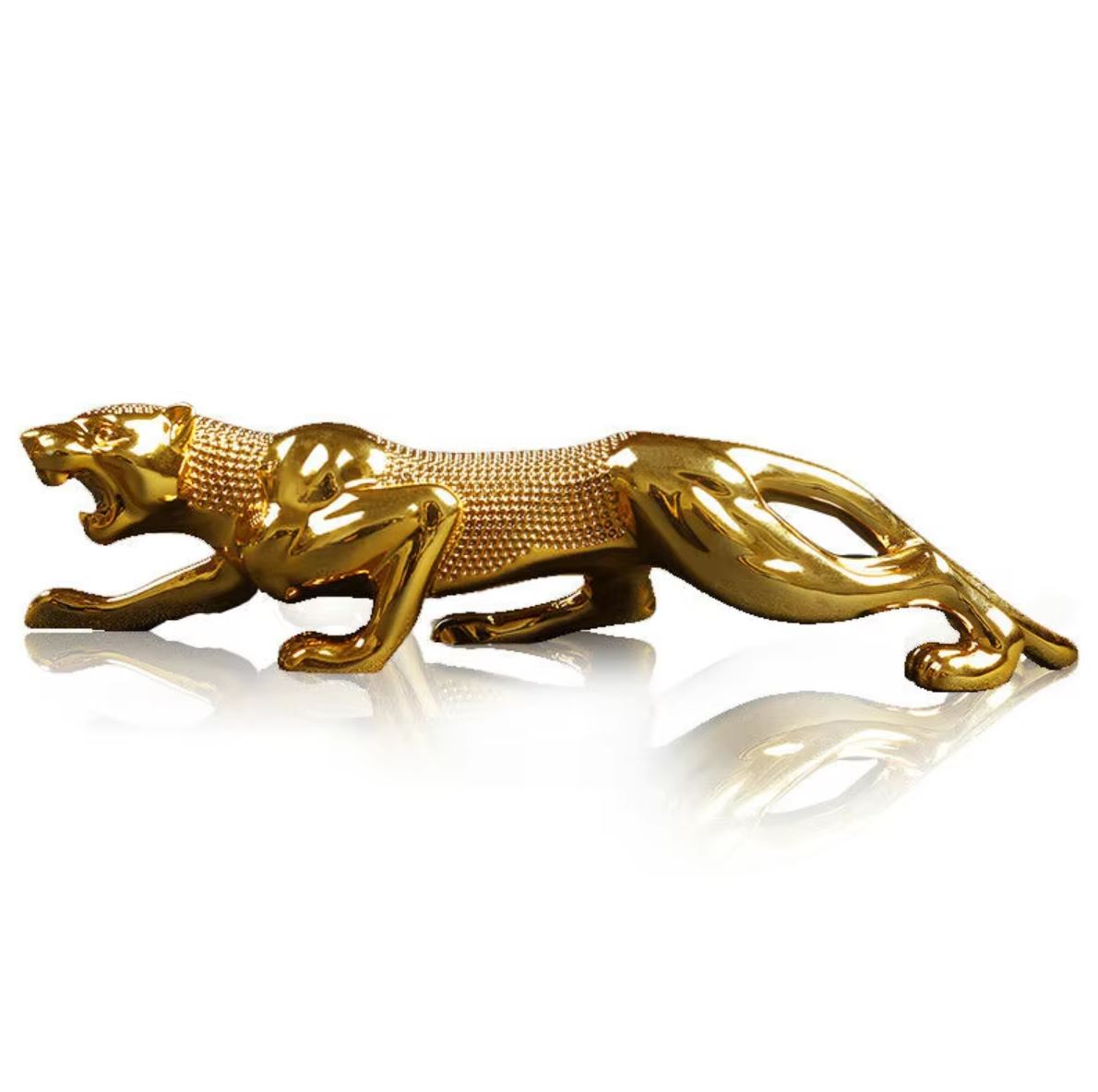 Gold Resin Panther Statuette 6 cm