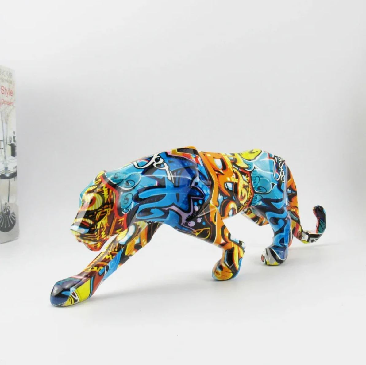 Panther Statue, Graffiti, Resin, 14 cm