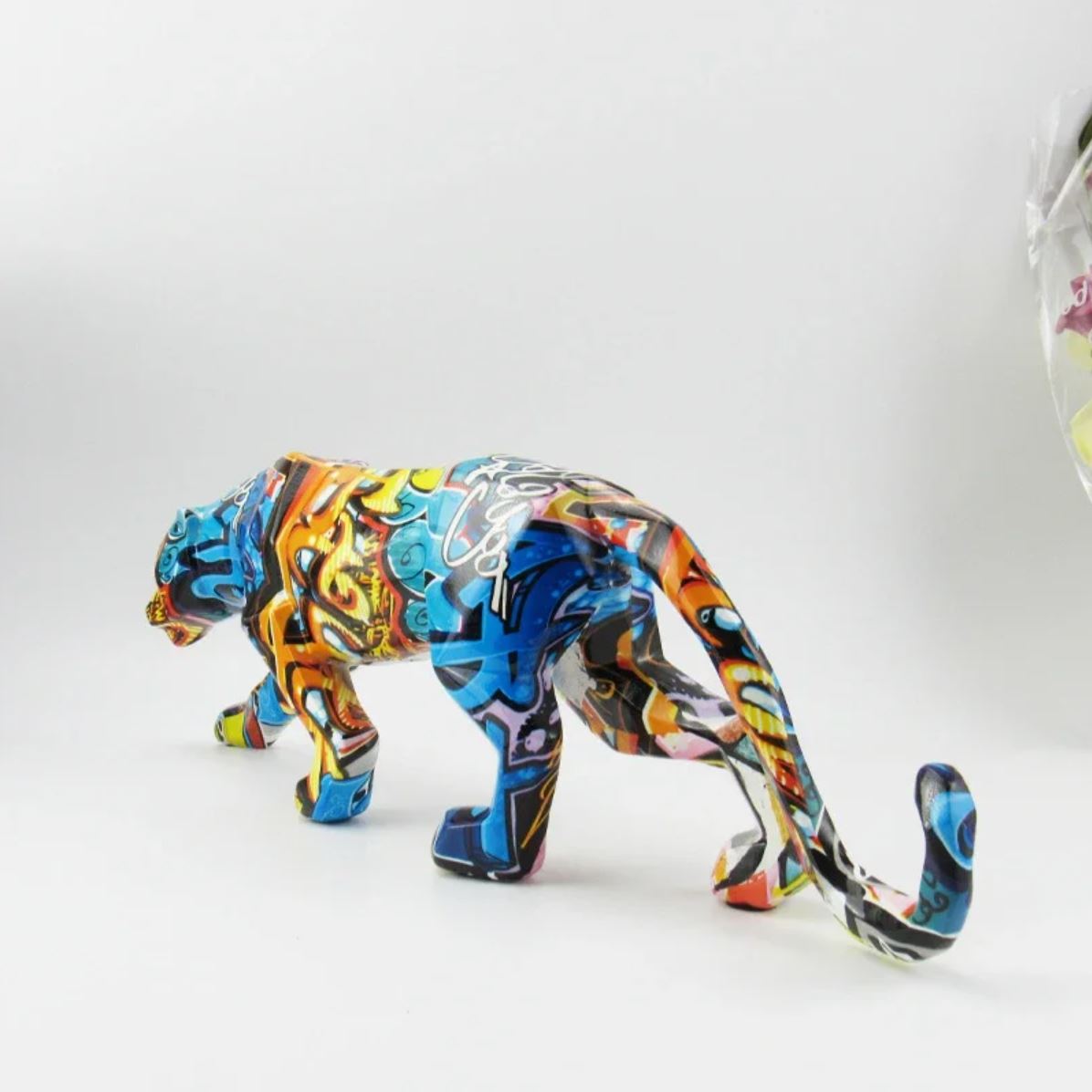 Panther Statue, Graffiti, Resin, 14 cm